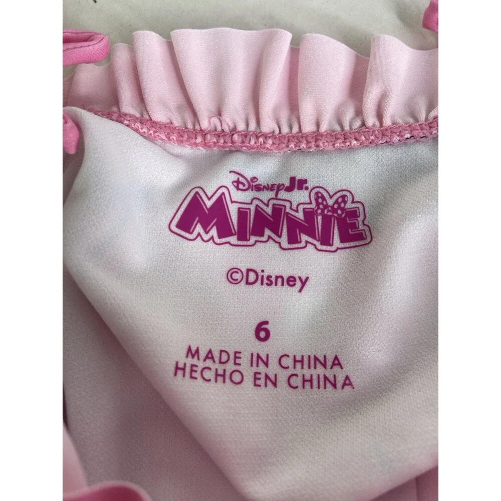Disney Minnie Mouse Cherry Gingham One Piece Swimsuit Swimwear Girls Size 6